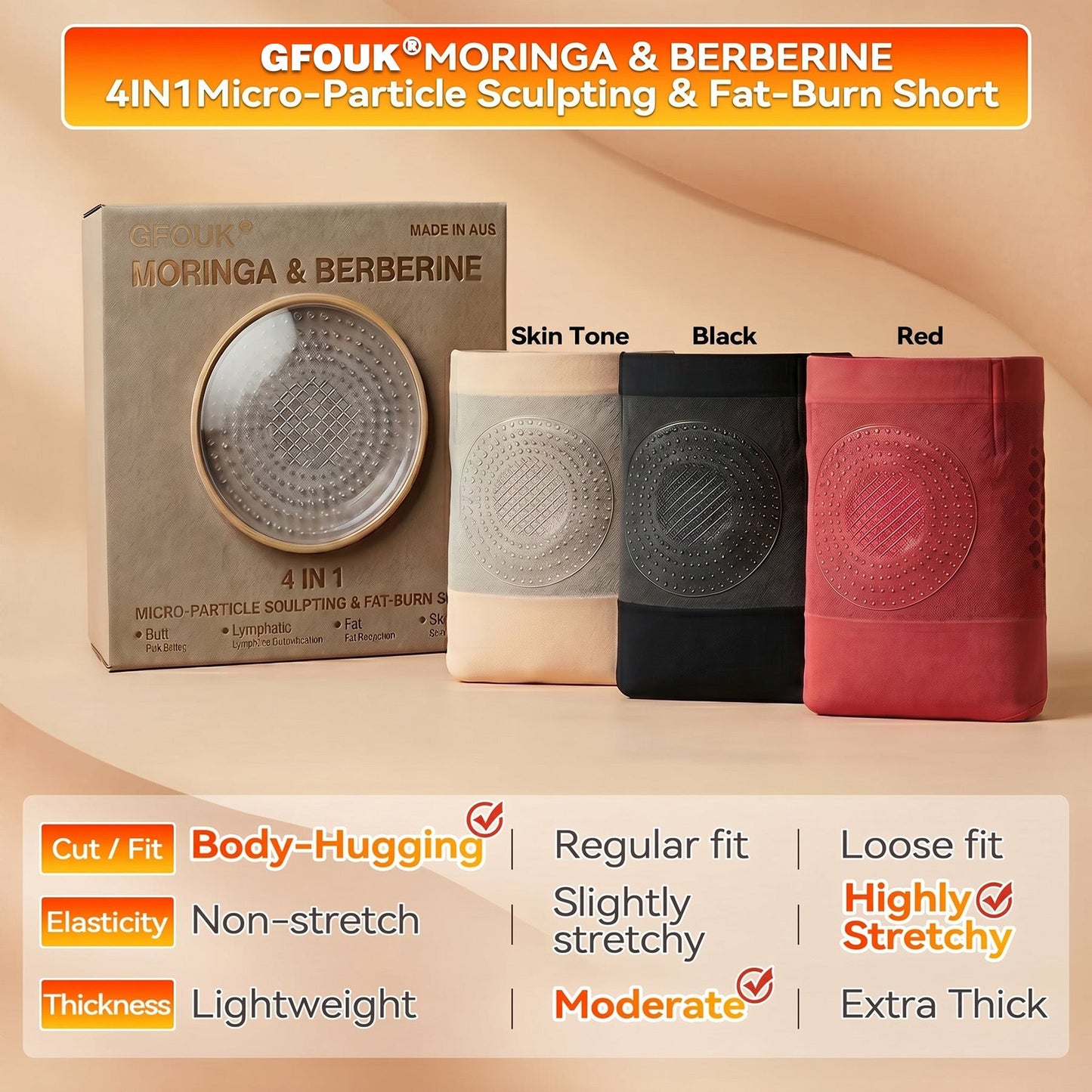 👙 Official Brand Store | 🍑🍑 GFOUK® 2026 Moringa & Berberine 4-in-1 Micro-Particle Sculpting & Fat-Burning Shorts